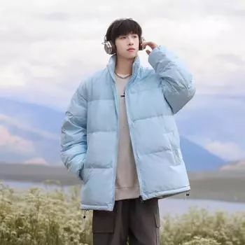 Новая зимняя куртка-пуховик для мужчин и женщин, в том же стиле, модная спортивная куртка с воротником-стойкой, теплая куртка-пуховик M