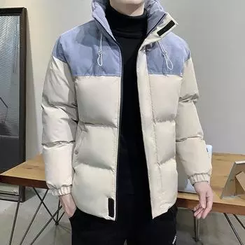 Новая зимняя куртка-пуховик мужская повседневная хлопковая куртка утепленная куртка мужская сшитая хлопковая куртка большого размера утолщенная куртка тренд M