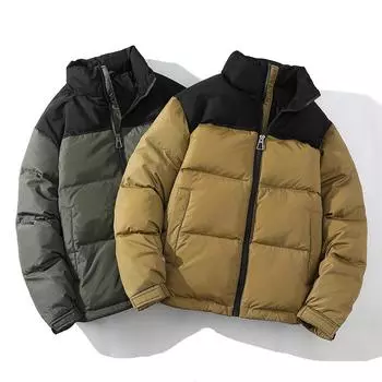 Новая зимняя куртка-пуховик мужская повседневная куртка с воротником-стойкой из белого утиного пуха, утолщенная теплая куртка из хлеба M