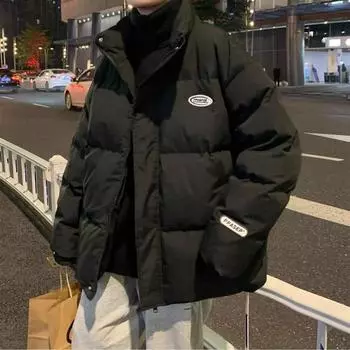 Новая зимняя куртка-пуховик мужская в гонконгском стиле, утолщенная, свободная, с воротником-стойкой, повседневная теплая куртка, модная брендовая куртка Bread M