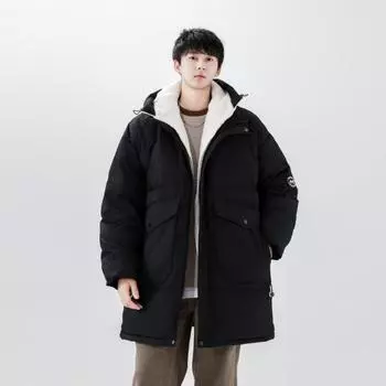 Новая зимняя куртка-пуховик средней длины, утолщенная и теплая, в парном стиле, белая куртка-пуховик на утином пуху M