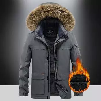 Новая зимняя куртка с хлопковой подкладкой для мужчин, куртка средней длины из бархата и утолщенного хлопкового подклада для молодых мужчин, повседневная ветрозащитная куртка с хлопковой подкладкой M