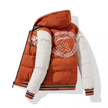 Новая зимняя куртка с хлопковой подкладкой для мужчин, модный бренд, двусторонняя, утолщенная, теплая куртка с хлопковой подкладкой, молодежный топ в стиле колор-блок L