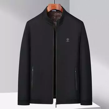 Новая зимняя мужская бархатная утолщенная куртка для людей среднего возраста, воротник-стойка, теплая и легкая, деловая, мужская куртка для пап среднего и пожилого возраста M