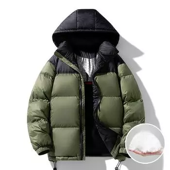 Новая зимняя мужская графеновая утепленная куртка с капюшоном контрастного цвета, утолщенная и теплая, 90% белого утиного пуха, стильная пара M