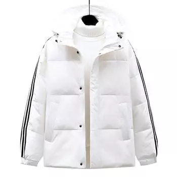 Новая зимняя мужская повседневная молодежная куртка-пуховик модного бренда утолщенная и теплая M белый