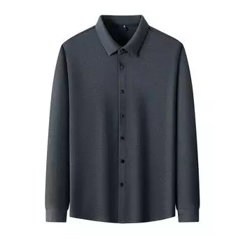 Новая зимняя мужская рубашка, однотонная, двухсторонняя, бархатная, мужская рубашка с длинными рукавами для мужчин среднего возраста M