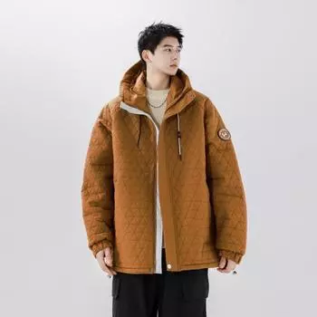 Новая зимняя мужская утолщенная хлопковая куртка с капюшоном, модное новое зимнее модное и красивое хлопковое пальто M белый