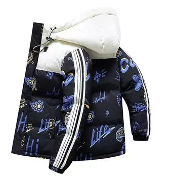 Новая зимняя одежда с хлопковой подкладкой, одежда с капюшоном и хлопковой подкладкой, корейская версия, модная повседневная свободная куртка с хлопковой подкладкой, верхняя часть S