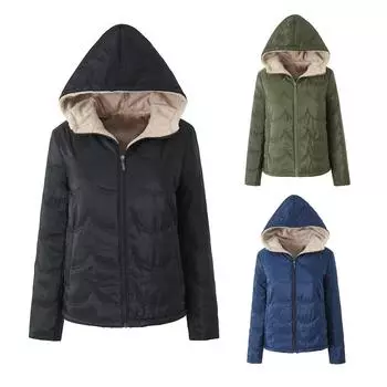 Новая зимняя одежда, свободная и тонкая, универсальная, бархатная, хлопковая, с капюшоном, хлопковая одежда, женская, европейская и американская, больших размеров S чёрный