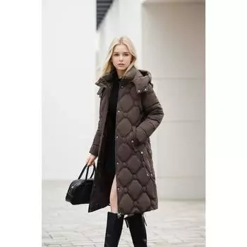 Новая зимняя одежда зимнее пальто для женщин пуховик теплая утолщенная повседневная свободная куртка с капюшоном элегантная женская M