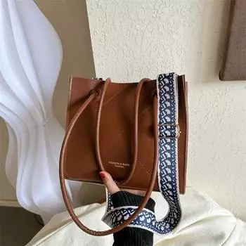 Новая зимняя однотонная сумка-тоут для женщин в корейском стиле, простая сумка на плечо, модная сумка через плечо для женщин