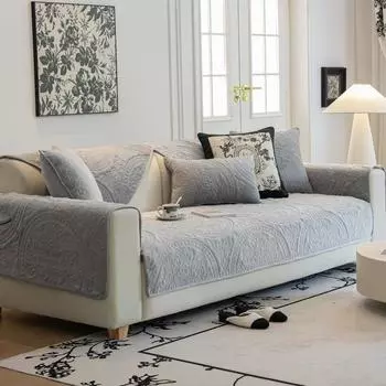 Новая зимняя плюшевая подушка для дивана Crystal Velvet, простая подушка высокого класса, нескользящий чехол, тканевое полотенце, универсальная для всех сезонов 70*70cm