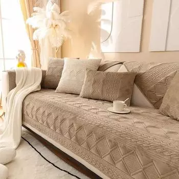 Новая зимняя плюшевая подушка, продающая голландский бархатный диванный коврик, простая и толстая противоскользящая подушка, полотенце, Г-образный диванный чехол для стульев 70*70cm