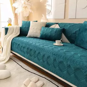 Новая зимняя плюшевая подушка с вышивкой, хит продаж, голландский бархатный диванный коврик, простой и толстый противоскользящий диван, подушка, полотенце 70*70cm