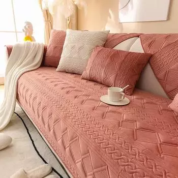 Новая зимняя плюшевая подушка с вышивкой, хит продаж, голландский бархатный диванный коврик, простой и толстый противоскользящий диван, подушка, полотенце 70*70cm