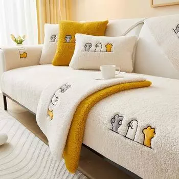 Новая зимняя подушка для дивана: Не линяет, не царапает диван, не скользит, утолщенная подушка для дивана из овечьей шерсти 70*70cm