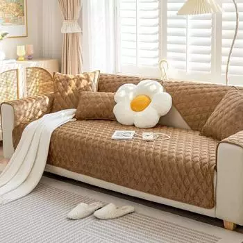 Новая зимняя подушка для дивана, теплая противоскользящая ткань, осенне-зимняя подушка для дивана, утолщенный чехол для дивана из кристального бархата 70*70cm