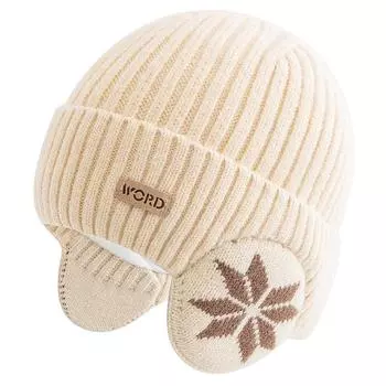 Новая зимняя шапка унисекс с флисовой подкладкой, теплая шапка, стильная мягкая шапка-бини для мужчин и женщин, вязаная шапка-ушанка для улицы 55cm-60cm чёрный