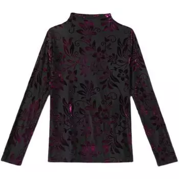 Новая зимняя стильная плюшевая утолщенная теплая рубашка с полувысоким воротом и высококачественной футболкой с длинными рукавами для женщин M