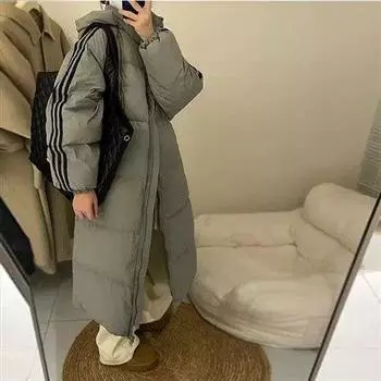 Новая зимняя студенческая куртка 2024 года с хлопковой подкладкой выше колена в корейском стиле, свободная утолщенная куртка с хлопковой подкладкой в стиле колледжа в корейском стиле S чёрный