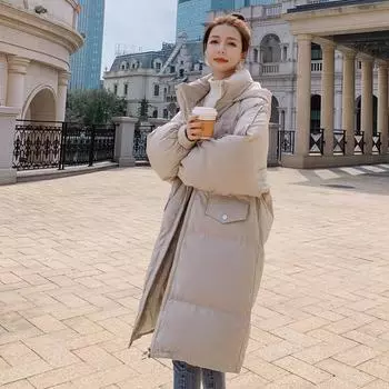 Новая зимняя свободная и плотная хлопковая куртка в корейском стиле с пальто с принтом S