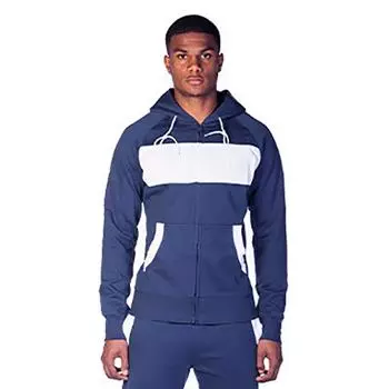 Новая зимняя толстовка Толстовка Мужская хип-хоп молния Кардиган Толстовка Фитнес Тренажерный зал Пэчворк Хлопчатобумажная толстовка XL серый