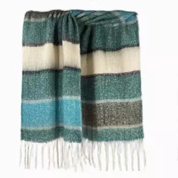 Новая зимняя утолщенная пряжа-петля, полосатый шарф с бахромой-бородой, шаль.