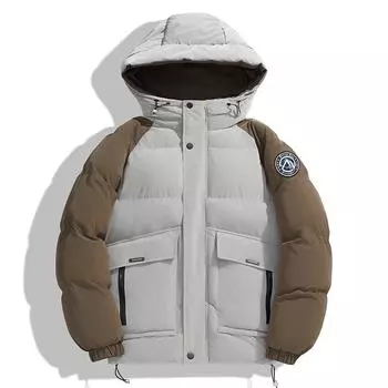 Новая зимняя утолщенная теплая хлопковая куртка мужская модная однотонная хлопковая куртка с капюшоном мужская повседневная свободная куртка L