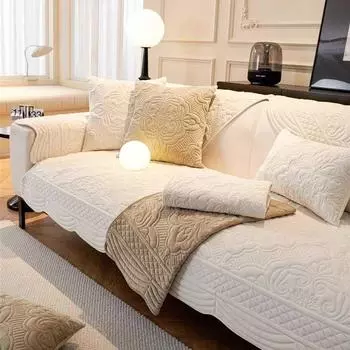 Новая зимняя вышивка с коротким ворсом, стеганая утолщенная нескользящая кожаная подушка, подушка для машинной стирки, мягкое диванное полотенце 70*70cm