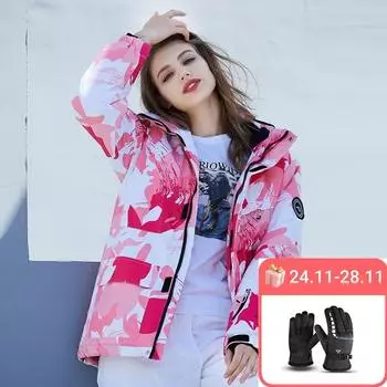 Новая зимняя женская лыжная куртка, уличная ветрозащитная водонепроницаемая теплая толстая однобортная лыжная куртка XS
