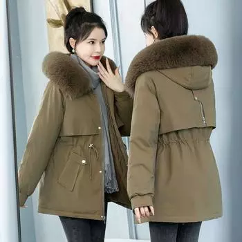 Новая зимняя женская свободная одежда на хлопковой подкладке, короткие фасоны с пуховым наполнителем, чтобы превзойти куртку на хлопковой подкладке. M [recommended 90-55kg]