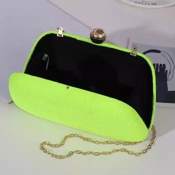 Новая знаменитость флуоресцентный зеленый ужин тренд банкетный высококачественный платье рука вечерняя цепочка сумка флуоресцентный зеленый