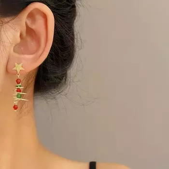 Новая звезда новогодняя елка серьги модный дизайн рождественские украшения женская бижутерия подарки как