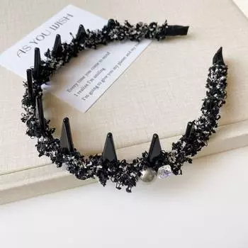 Новейшая длинная зубчатая цветная шерстяная плетеная повязка на голову женская нескользящая повязка для волос зуб милые девочки зуб аксессуары для волос головная повязка