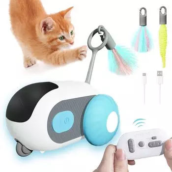 Новейшая игрушка для кошек с дистанционным управлением, автоматическая игрушка для кошек Wicked Mouse, простая в использовании, игрушка для кошек, играющая одна дома, достаточная скорость, оснащена 2 белый