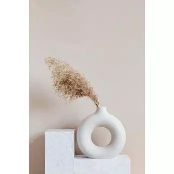 Новейшая керамическая ваза для пончиков, ваза для цветов из пампасной травы, центральный элемент домашнего декора для офиса или подарков - (Белый, 6 дюймов)