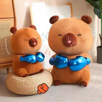 Новейшая креативная плюшевая игрушка-боксер-капибара, игрушка-спортсмен-капибара для ребенка, мягкая игрушка, подарок на день рождения, милые плюшевые игрушки-капибара 40cm