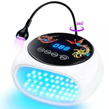 Новейшая лампа для ногтей с красным светом 660 нм для защиты кожи, лампы для отверждения ногтей для дома и салона, умная светодиодная сушилка для ногтей для гель-лака чёрный