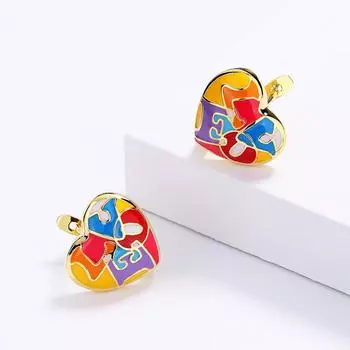 Новейшая мода красочные серьги в форме сердца из серебра 925 пробы для дам в форме любви на день рождения, помолвку, ювелирные изделия в подарок красный