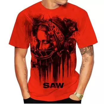 Новейшая модная 3D-печатная кукла Билли - фильм ужасов Пила, страшный персонаж, убийца, футболка, летняя мужская повседневная короткая S S