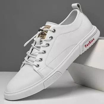 Новейшая модная мужская повседневная обувь для ходьбы из натуральной коровьей кожи, мужские кроссовки, классические белые туфли для скейтбординга, дышащие, удобные 42