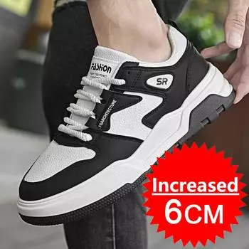 Новейшая мужская обувь для увеличения роста, кроссовки для мужчин, спортивная повседневная обувь, невидимая внутренняя обувь для мужчин, увеличивающая рост 6 см 44
