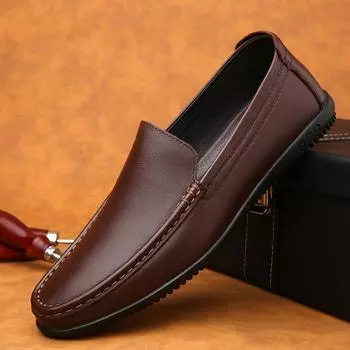 Новейшая мужская обувь из натуральной кожи, мужские лоферы, мокасины, вечерние туфли, повседневные туфли на плоской подошве, модная обувь для вождения, деловая обувь 43