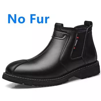 Новейшая мужская обувь, винтажные кожаные ботинки «Челси», мужские теплые зимние ботинки, мужские ботильоны без застежек, мужская повседневная обувь, мужская зимняя обувь 43