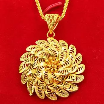 Новейшая подвеска в виде растения и цветка для женского стиля, подвеска на ожерелье для подарка женщине 40CM золотой