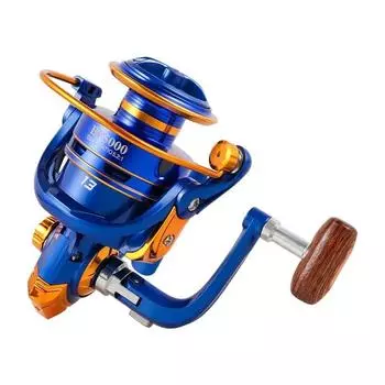 Новейшая рыболовная катушка 2024 года 5.2:1 Высокоскоростная металлическая шпуля для спиннинга с передаточным числом 2000-7000, удилище для дальнего заброса из цельного дерева BF1000