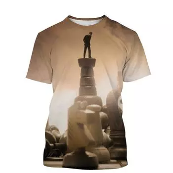 Новейшая шахматная игра 3D печать футболка шахматный стиль мужская и женская повседневная мода с коротким рукавом классический стиль универсальный S