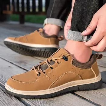 Новейшая весенняя повседневная обувь для мужчин, кроссовки ручной работы на шнуровке, мужская обувь на плоской подошве 39 коричневый