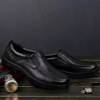 Новейшая высококачественная мужская обувь из 100% натуральной кожи, повседневная обувь, мужские роскошные туфли Dad Slip On, мокасины из коровьей кожи, большие размеры 36-46 41